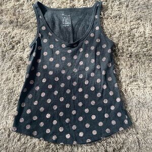 GAP Black Tank Top with Pink Polka Dots